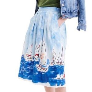 J. Crew Nautical Blue A-Line Skirt